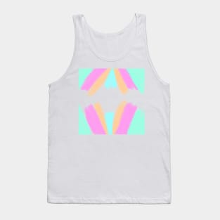 Green pink yellow watercolor abstract art Tank Top